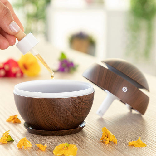 Mini Aroma Diffusor | 130 ml Ultraschall-Duftdiffusor mit LED-Licht und USB-Anschluss