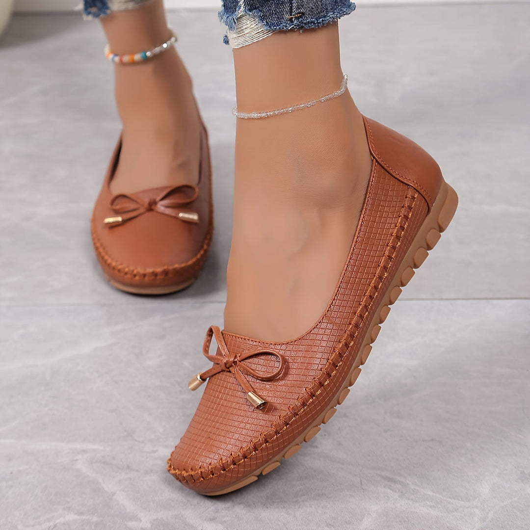 Velurette™ – Elegante Damen Loafer mit Schleifen-Design