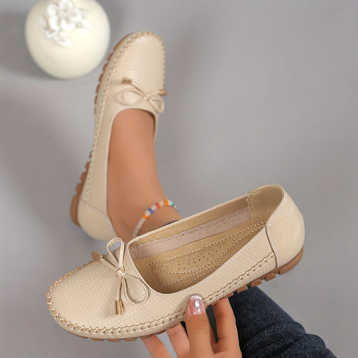 Velurette™ – Elegante Damen Loafer mit Schleifen-Design
