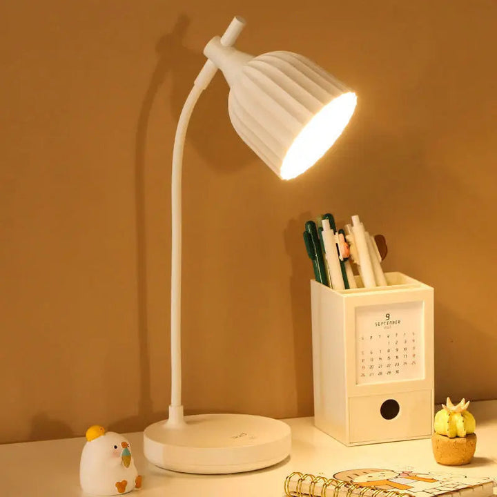 LED Schreibtischlampe | Dimmbare Tischleuchte mit verstellbarem Arm für Arbeitsplatz und Nachttisch