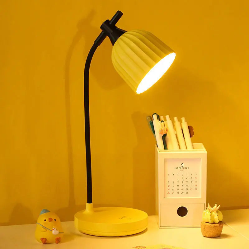 LED Schreibtischlampe | Dimmbare Tischleuchte mit verstellbarem Arm für Arbeitsplatz und Nachttisch