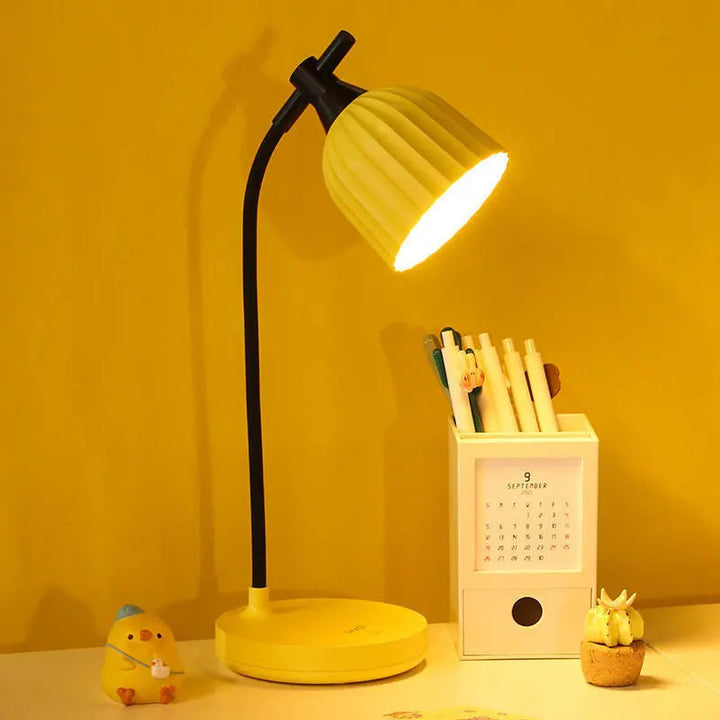 LED Schreibtischlampe | Dimmbare Tischleuchte mit verstellbarem Arm für Arbeitsplatz und Nachttisch
