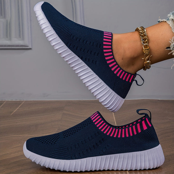 Damen Slip-On Sneaker aus Mesh | Atmungsaktiv, rutschfest &amp; flexibel für Alltag | VitaFlex Komfortschuhe