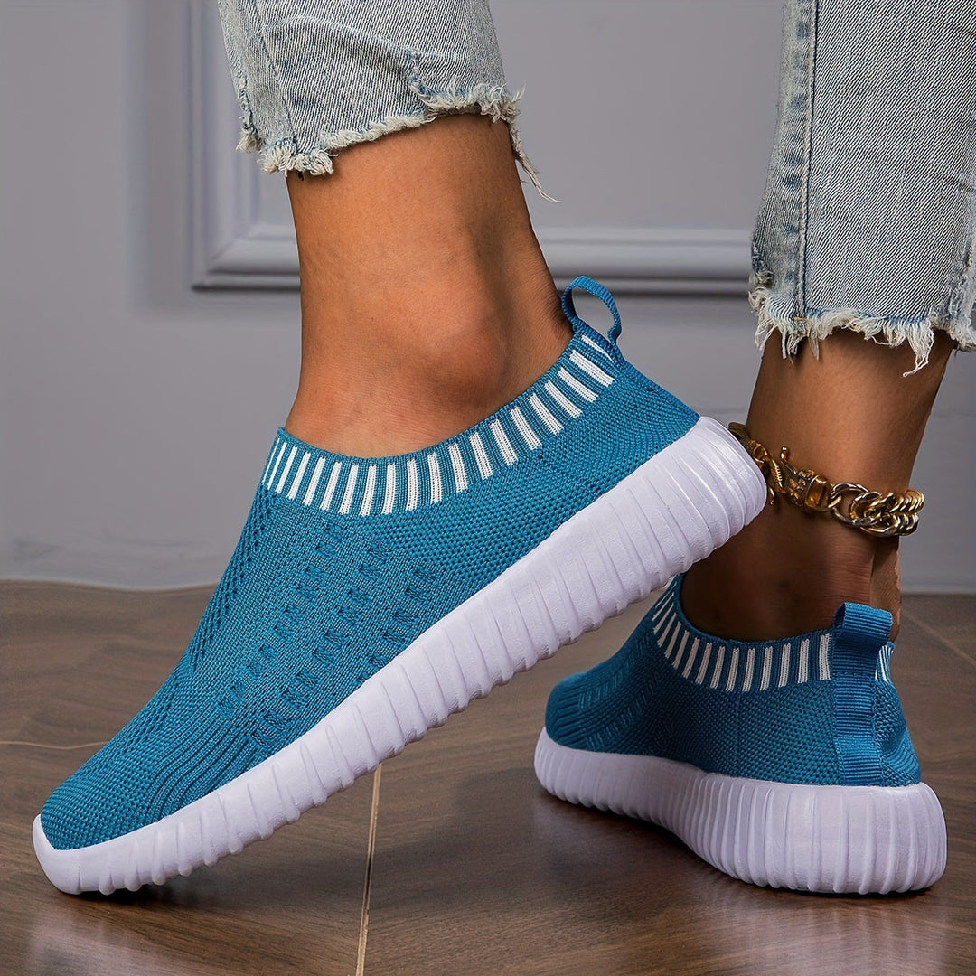 Damen Slip-On Sneaker aus Mesh | Atmungsaktiv, rutschfest &amp; flexibel für Alltag | VitaFlex Komfortschuhe
