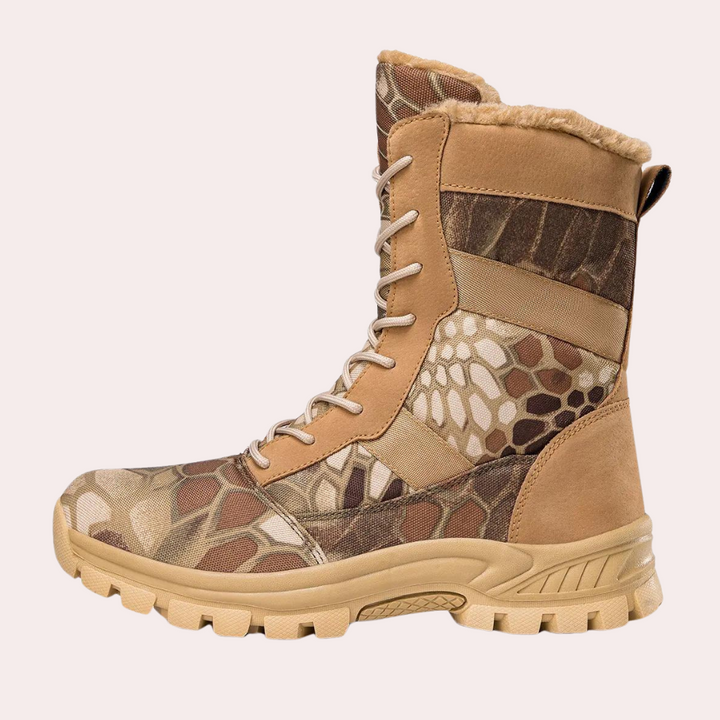 Herren Winterstiefel wasserdicht | Warm gefütterte Stiefel mit rutschfester Profilsohle für Schnee, Regen und eisige Wege