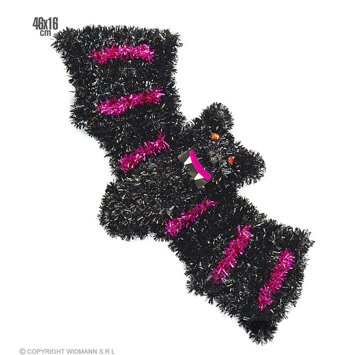Halloween Fledermaus Deko | Schwarze Fledermaus-Wanddekoration mit pinken Akzenten für Halloween-Partys und Gruseldeko