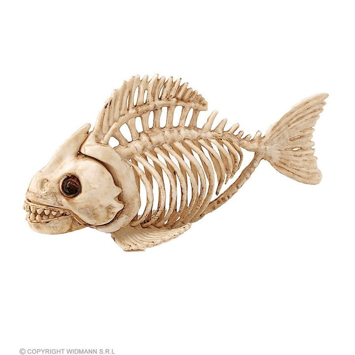 Halloween Fischskelett Deko | Piranha-Skelett als gruselige Tisch- und Hängedekoration für Halloween und Horror-Themenwelten