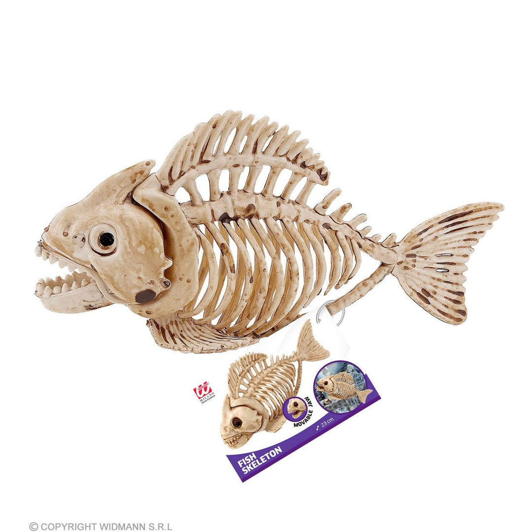 Halloween Fischskelett Deko | Piranha-Skelett als gruselige Tisch- und Hängedekoration für Halloween und Horror-Themenwelten