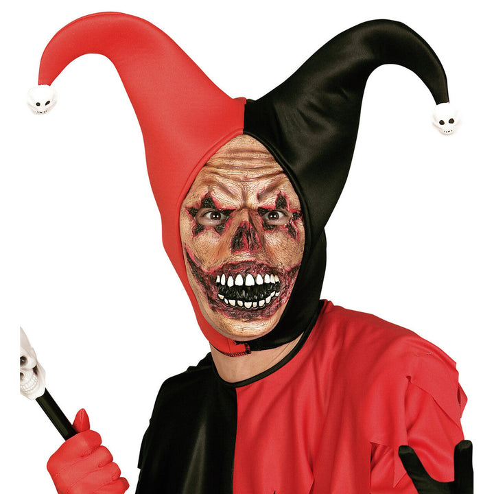 Halloween Halbmaske Horror Zombie | Gruselige Gesichtsmaske mit Wunden, Zähnen und Narbenoptik für Clown- und Horrorkostüme