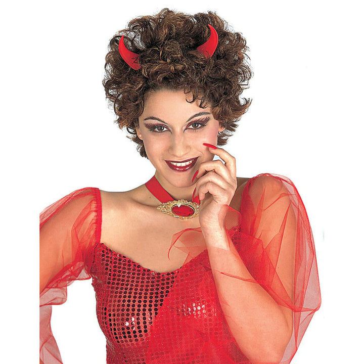 Teufel Hörner rot | 2 rote Hörner als Kostüm-Accessoire für Teufel, Dämonen, Halloween und Mottopartys