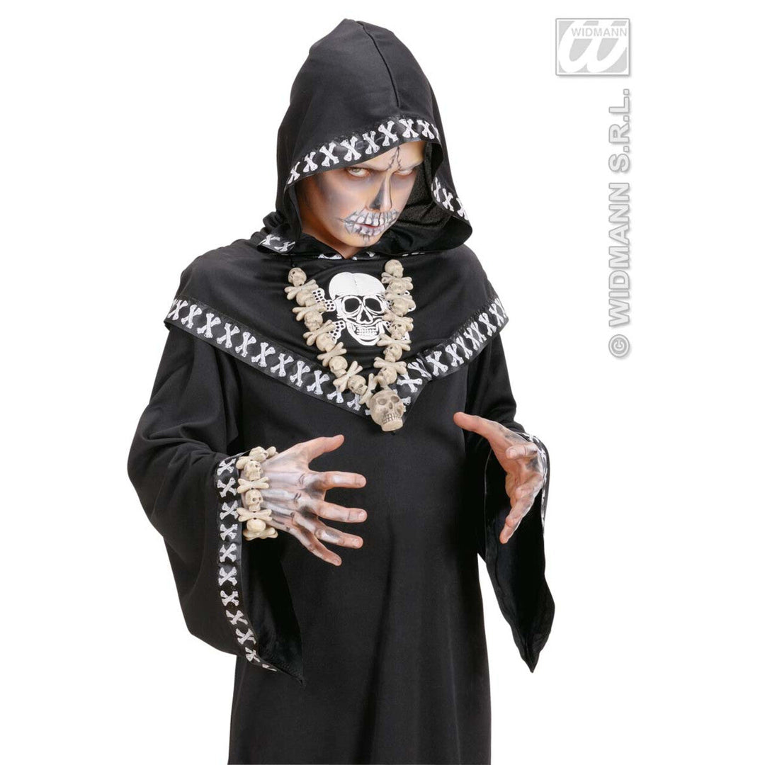 Totenkopf Halskette Halloween | Weiße Schädel- und Knochenkette als Accessoire für Skelett-, Horror- und Halloween-Kostüme