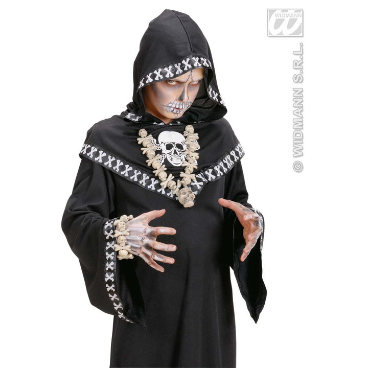 Totenkopf Halskette Halloween | Weiße Schädel- und Knochenkette als Accessoire für Skelett-, Horror- und Halloween-Kostüme