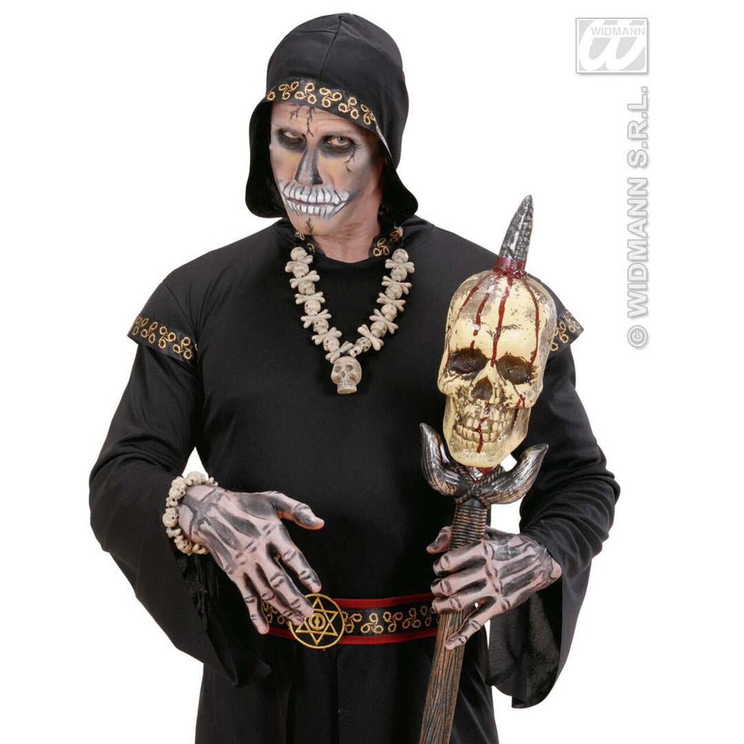Totenkopf Halskette Halloween | Weiße Schädel- und Knochenkette als Accessoire für Skelett-, Horror- und Halloween-Kostüme