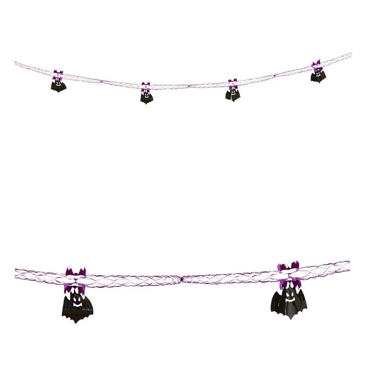 Halloween Fledermaus Girlande | Lila Foliengirlande mit Fledermäusen zum Aufhängen für Halloween- und Vampirpartys