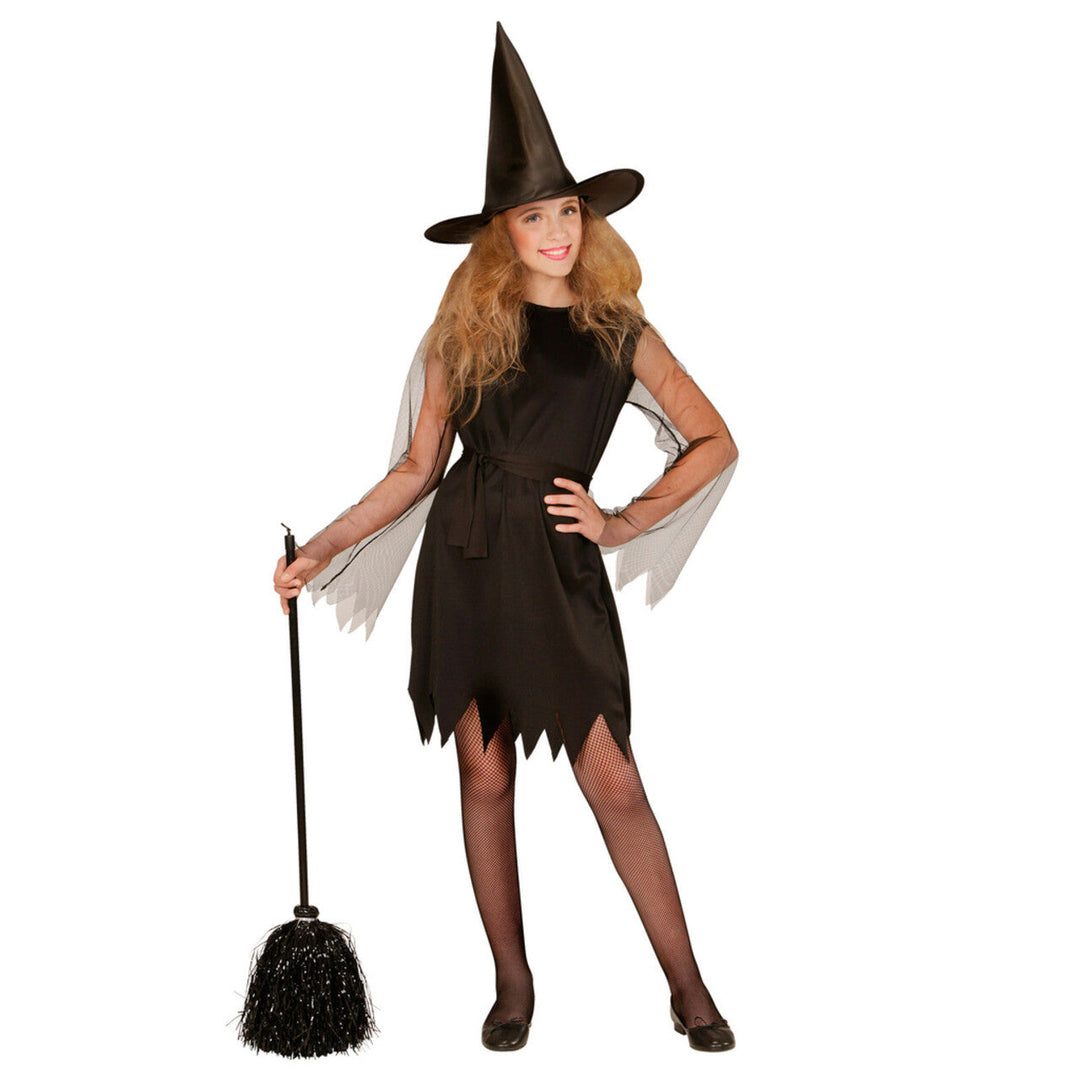 Schwarzer Hexenbesen 92 cm | Glitzernder Besen als Accessoire für Hexenkostüme, Halloween-Partys und Zauberer-Verkleidungen