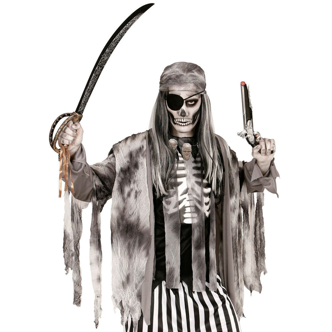 Totenkopf Halskette Halloween | Graue Kette mit 5 Totenschädeln als Accessoire für Skelett-, Piraten- und Horror-Kostüme