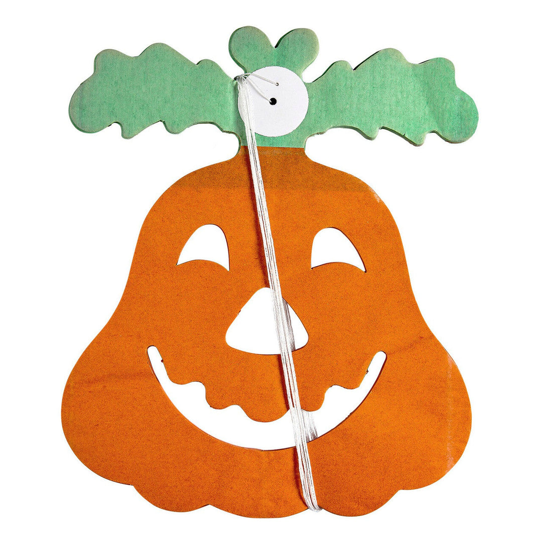 Halloween Kürbis Girlande 4 m | Orange-grüne Hängedeko mit Kürbisgesichtern für Halloween-Partys und Raumdekoration