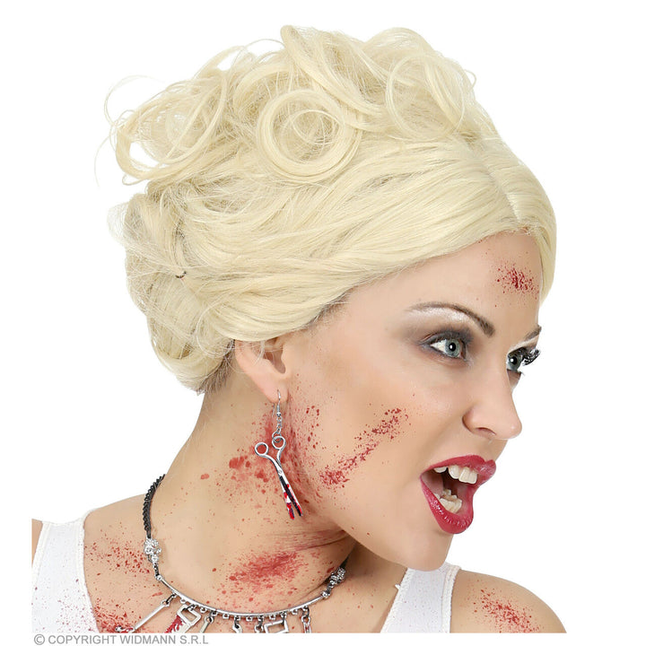 Blutige Scheren Ohrringe Halloween | Silberfarbener Horror-Ohrschmuck mit Blutspritzern für Krankenschwester- und Zombie-Kostüme