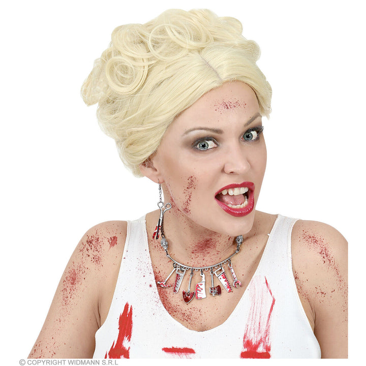 Blutige Scheren Ohrringe Halloween | Silberfarbener Horror-Ohrschmuck mit Blutspritzern für Krankenschwester- und Zombie-Kostüme