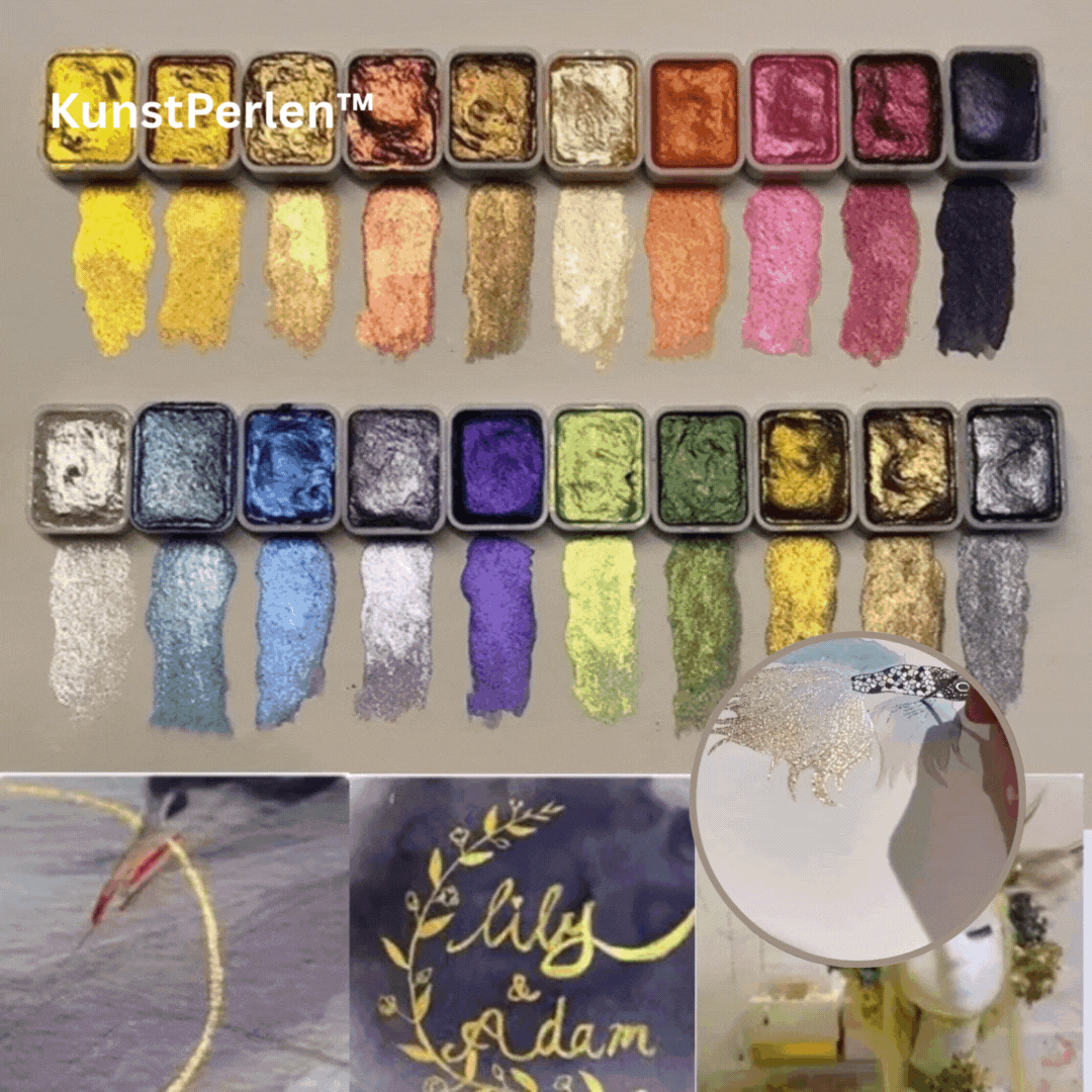 Perlglanz-Pigmentpulver Set mit 10–20 Farben | Mineralische Glanzpigmente für Kunst &amp; Aquarell | Intensive Schimmer-Effekte, mischbar &amp; langlebig