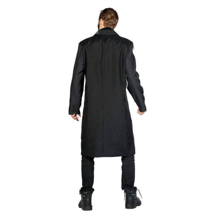 Herren Skelett Mantel Schwarz | Halloween Kostüm mit Knochen-Print für Día de los Muertos, Gruselparty und Mottoparty