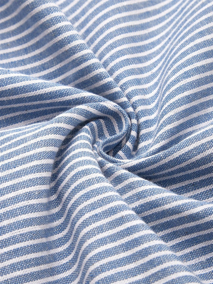 Damen Midi-Kleid mit Streifen | Luftiges Sommerkleid mit 3/4-Ärmeln &amp; lockerem Schnitt für Alltag, Freizeit &amp; Urlaub