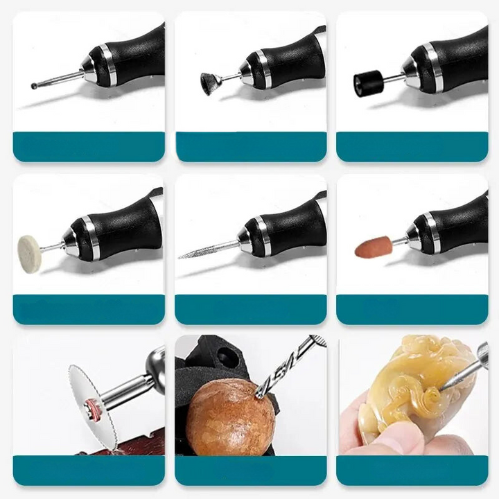 Rotating precision hand tool for DIY | compact &amp; portable for fine work | ideal for engraving, grinding, polishing &amp; crafting