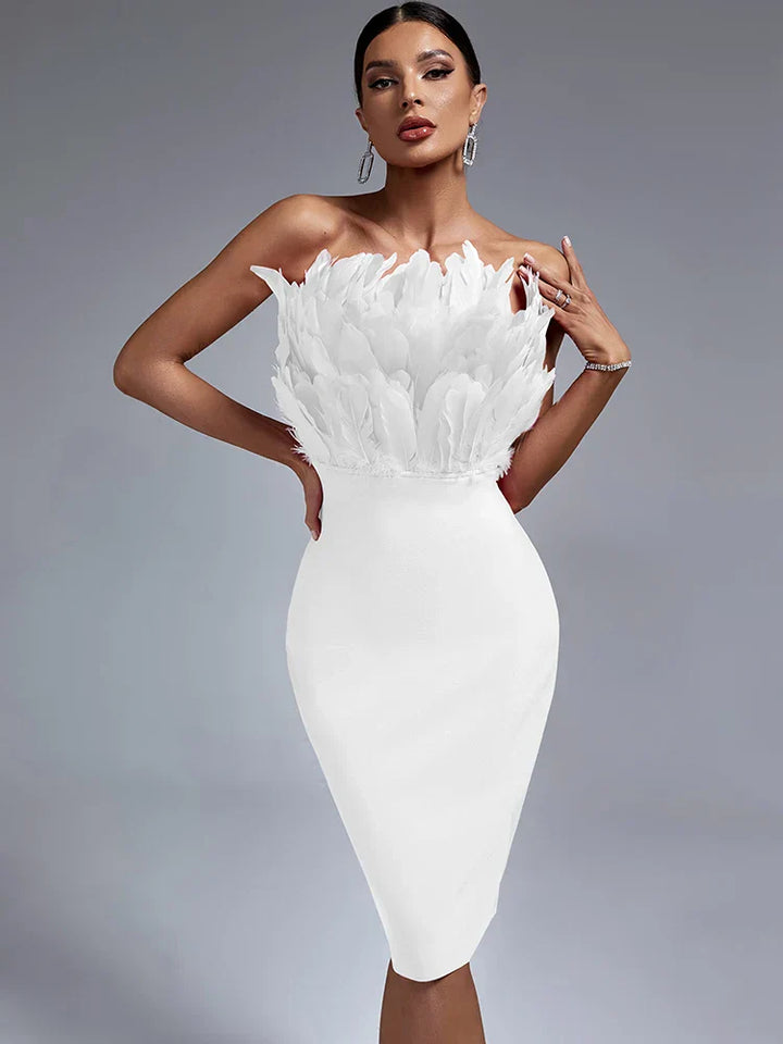 Vestito Feather Bandage per donne eleganti