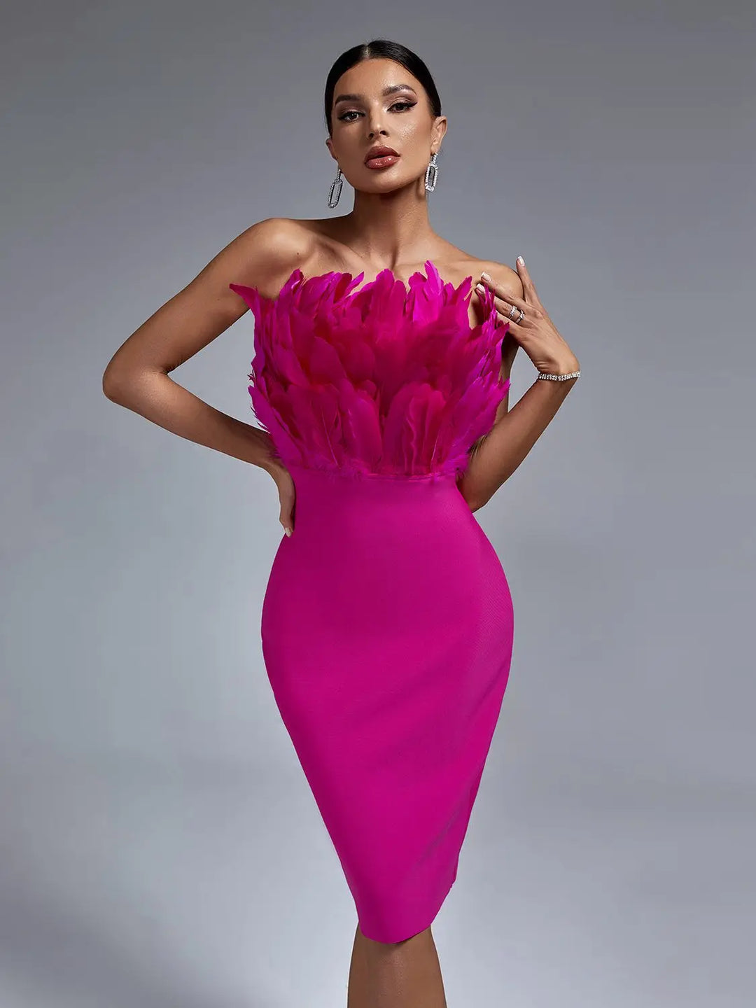 Vestito Feather Bandage per donne eleganti