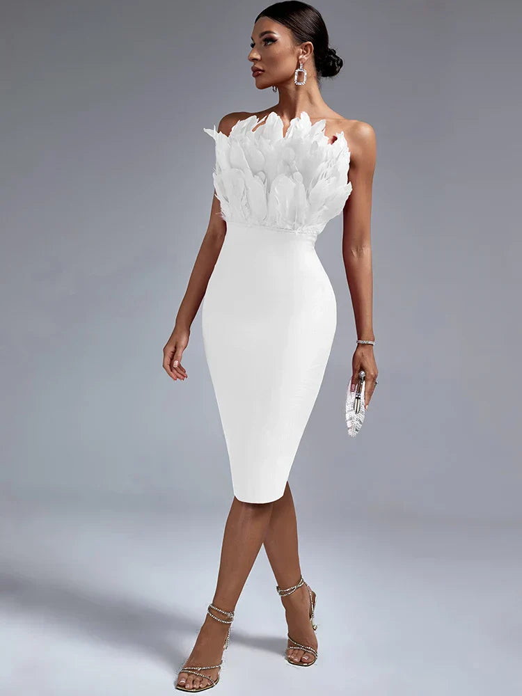 Vestito Feather Bandage per donne eleganti
