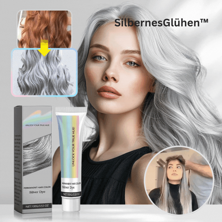 Silver semi-permanent hair color 100 g | Ash gray silver tone for home use | With aloe &amp; plant extracts | Processing time 40–60 min.