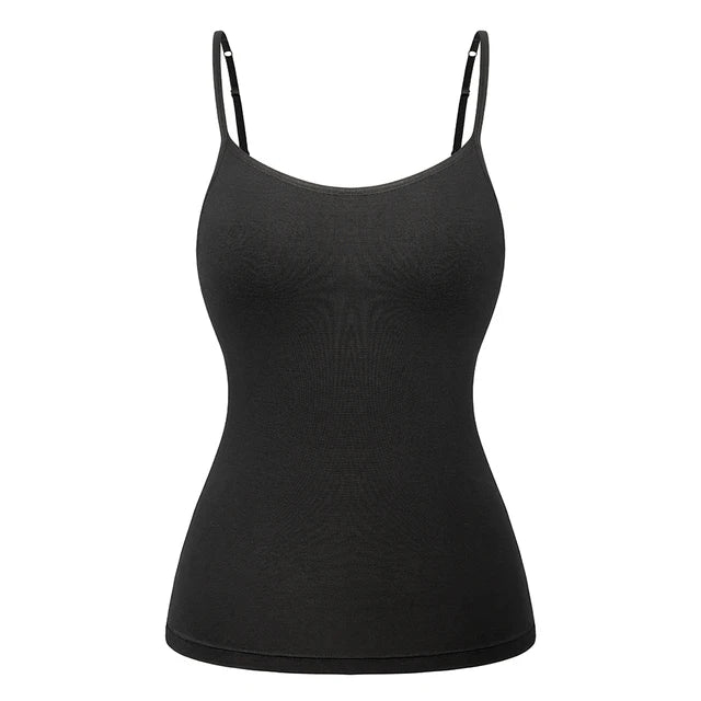 Damen Camisole Top mit integriertem BH | Verstellbare Träger | Atmungsaktiver Stoff &amp; figurbetonter Sitz