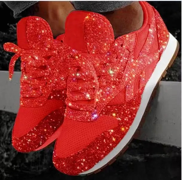 Sneaker glitterate da donna con paillettes | Mesh leggero, soletta interna EVA comoda | Look casual per tutti i giorni e eventi