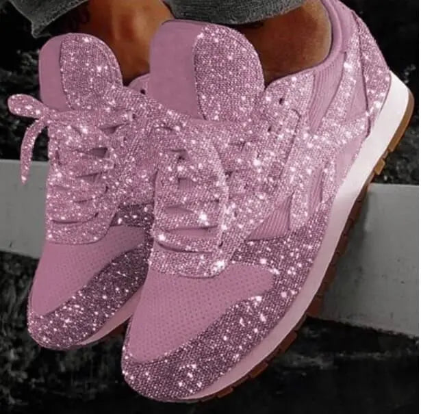 Sneaker glitterate da donna con paillettes | Mesh leggero, soletta interna EVA comoda | Look casual per tutti i giorni e eventi