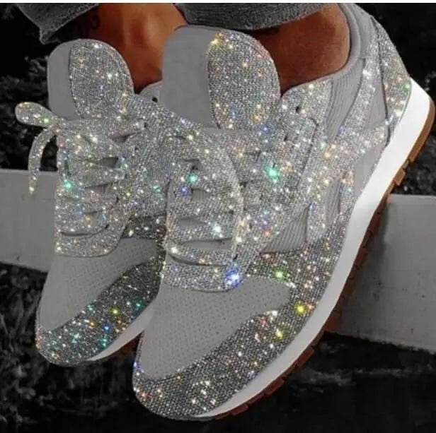 Sneaker glitterate da donna con paillettes | Mesh leggero, soletta interna EVA comoda | Look casual per tutti i giorni e eventi