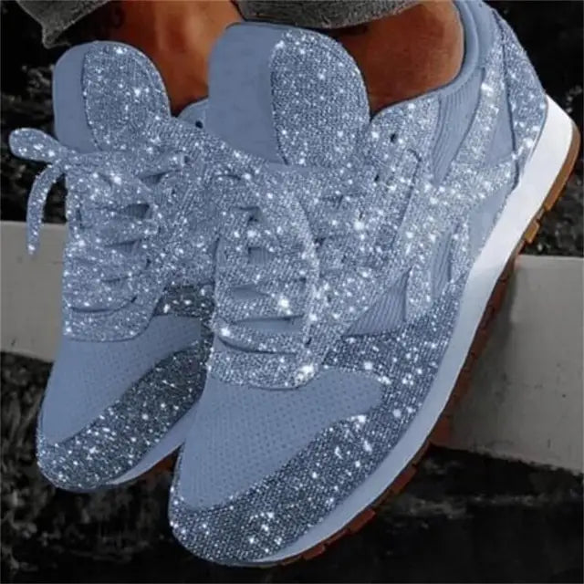 Sneaker glitterate da donna con paillettes | Mesh leggero, soletta interna EVA comoda | Look casual per tutti i giorni e eventi