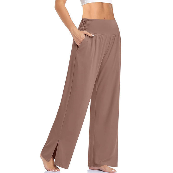 Damen Palazzo Hose | Lässige Hose mit weitem Bein und Taschen