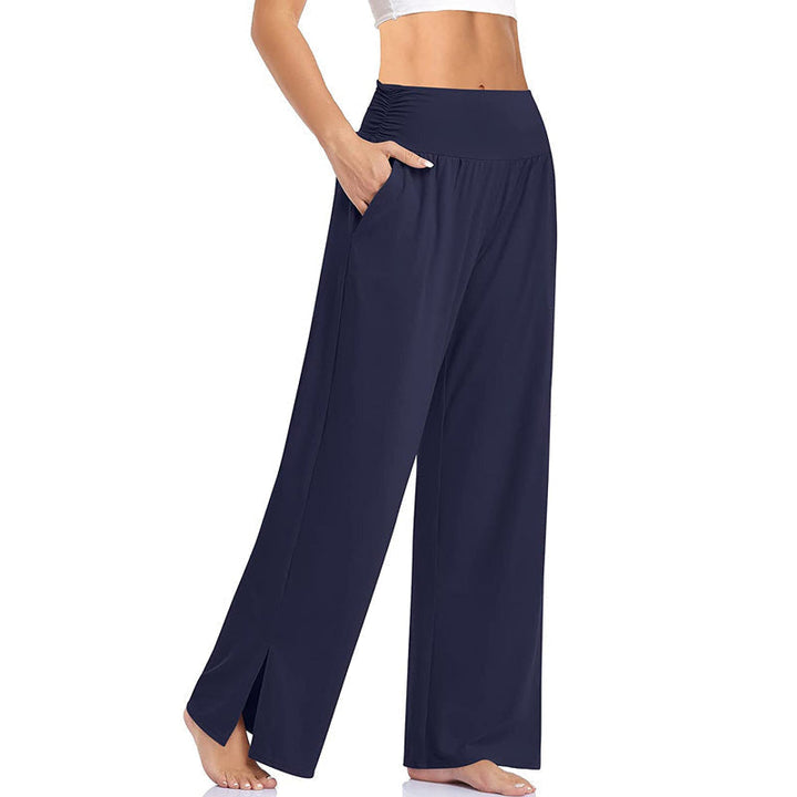 Damen Palazzo Hose | Lässige Hose mit weitem Bein und Taschen