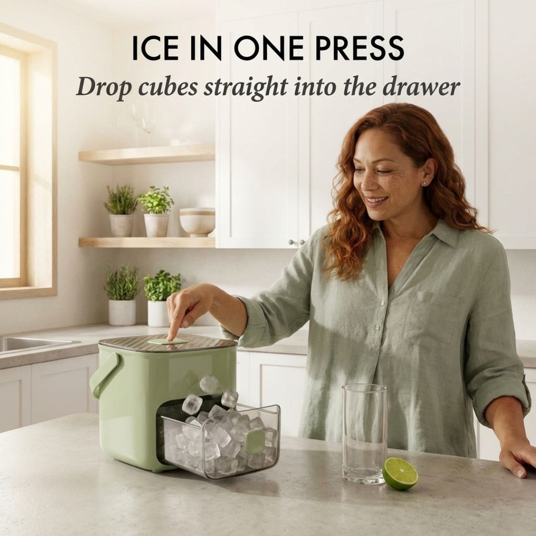 Eiswürfelform mit One-Touch-Release &amp; Aufbewahrungsbox | 48 Eiswürfel, Deckel &amp; Schaufel | BPA-frei