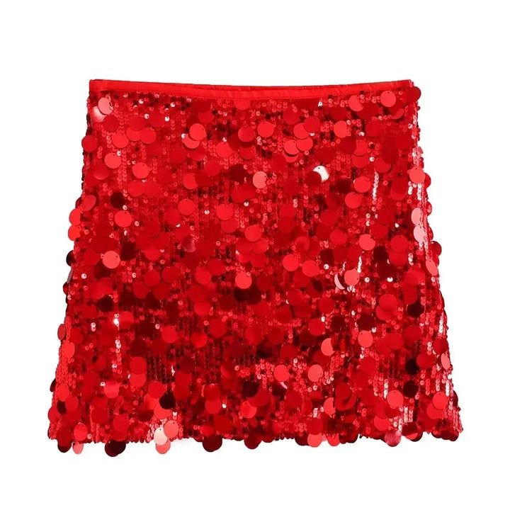 Damen Paillettenrock Mini | Kurzer Glitzerrock mit funkelnden Pailletten für Partys, Abendveranstaltungen und festliche Looks