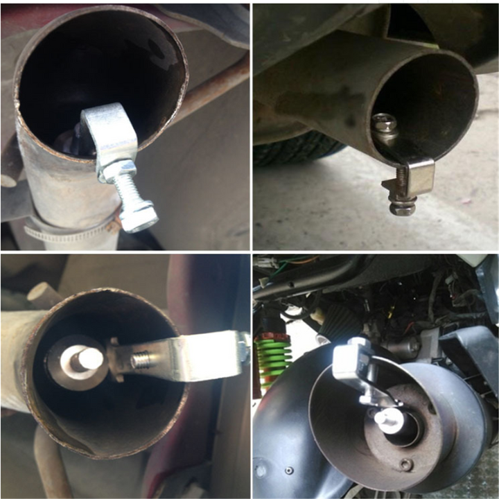 Sifflet d’échappement effet turbo pour voiture | Effet universel « Turbo/Blow-Off » | Alliage d’aluminium | Choix de couleur noir–argent