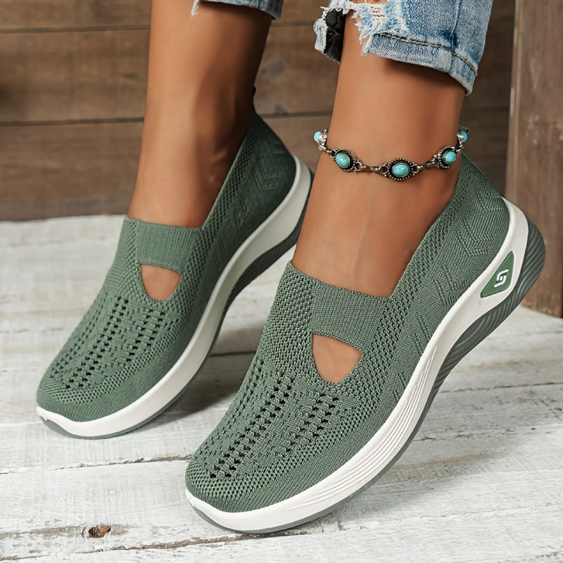 Damen Slip-On Sneaker orthopädisch &amp; ultraleicht | atmungsaktives Strick-Obermaterial, dämpfendes Fußbett | bequem für Alltag &amp; Spaziergänge