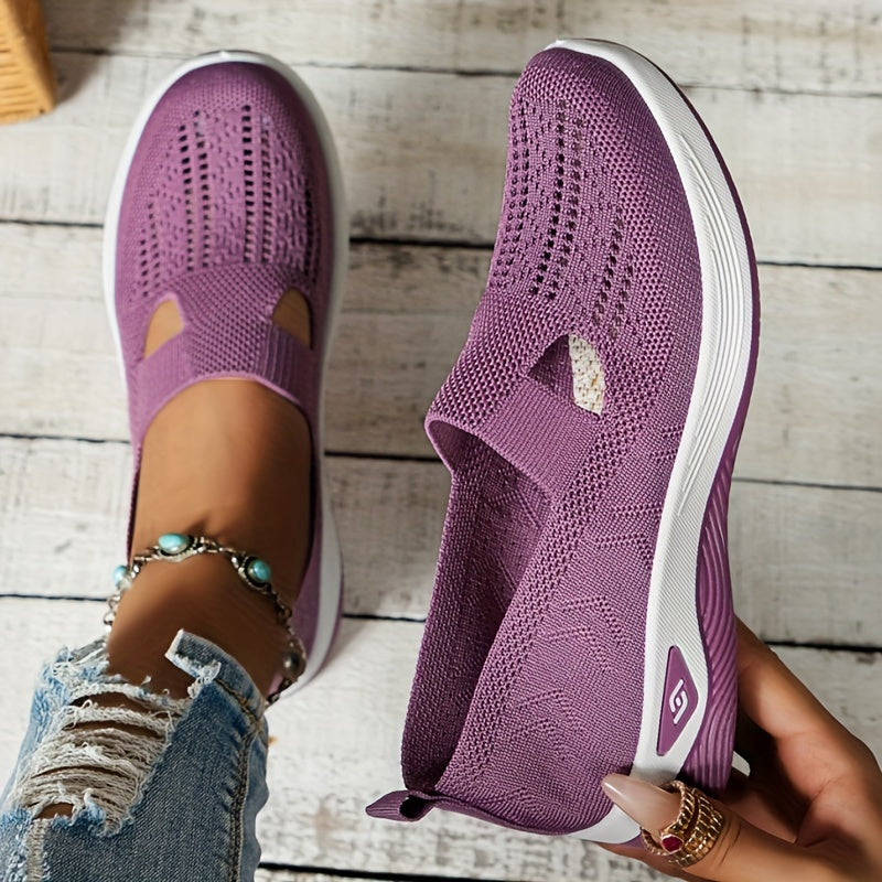 Damen Slip-On Sneaker orthopädisch &amp; ultraleicht | atmungsaktives Strick-Obermaterial, dämpfendes Fußbett | bequem für Alltag &amp; Spaziergänge