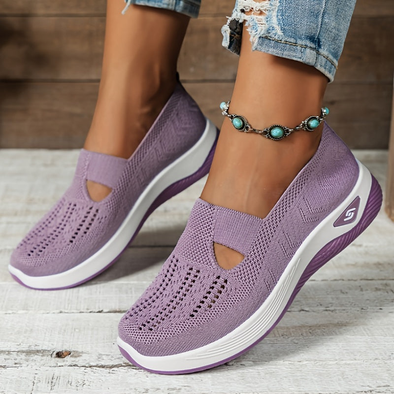 Damen Slip-On Sneaker orthopädisch &amp; ultraleicht | atmungsaktives Strick-Obermaterial, dämpfendes Fußbett | bequem für Alltag &amp; Spaziergänge