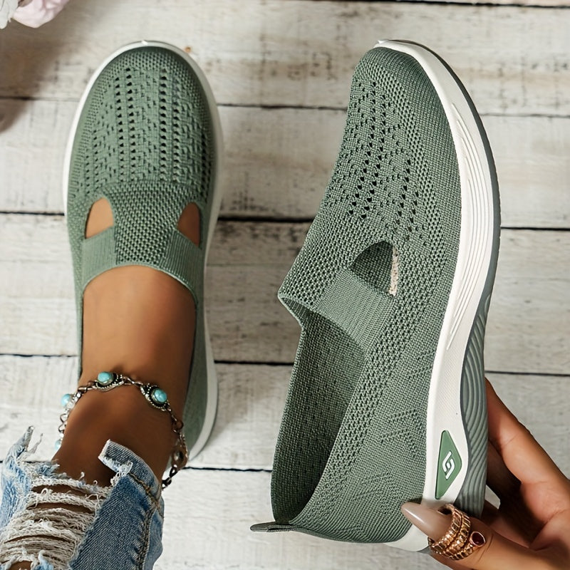 Damen Slip-On Sneaker orthopädisch &amp; ultraleicht | atmungsaktives Strick-Obermaterial, dämpfendes Fußbett | bequem für Alltag &amp; Spaziergänge