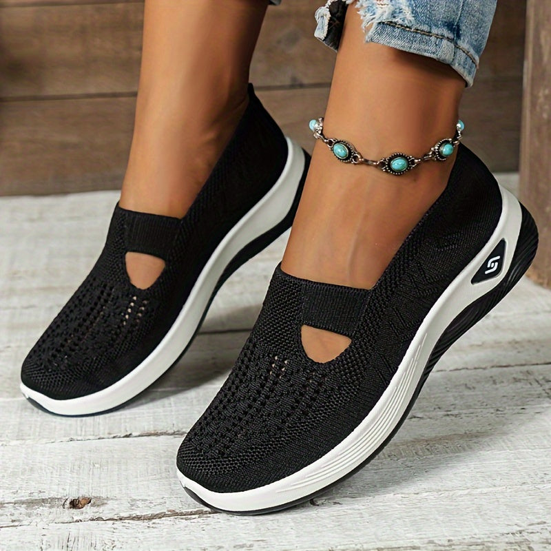 Damen Slip-On Sneaker orthopädisch &amp; ultraleicht | atmungsaktives Strick-Obermaterial, dämpfendes Fußbett | bequem für Alltag &amp; Spaziergänge