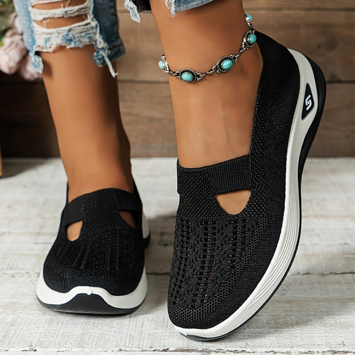 Damen Slip-On Sneaker orthopädisch &amp; ultraleicht | atmungsaktives Strick-Obermaterial, dämpfendes Fußbett | bequem für Alltag &amp; Spaziergänge