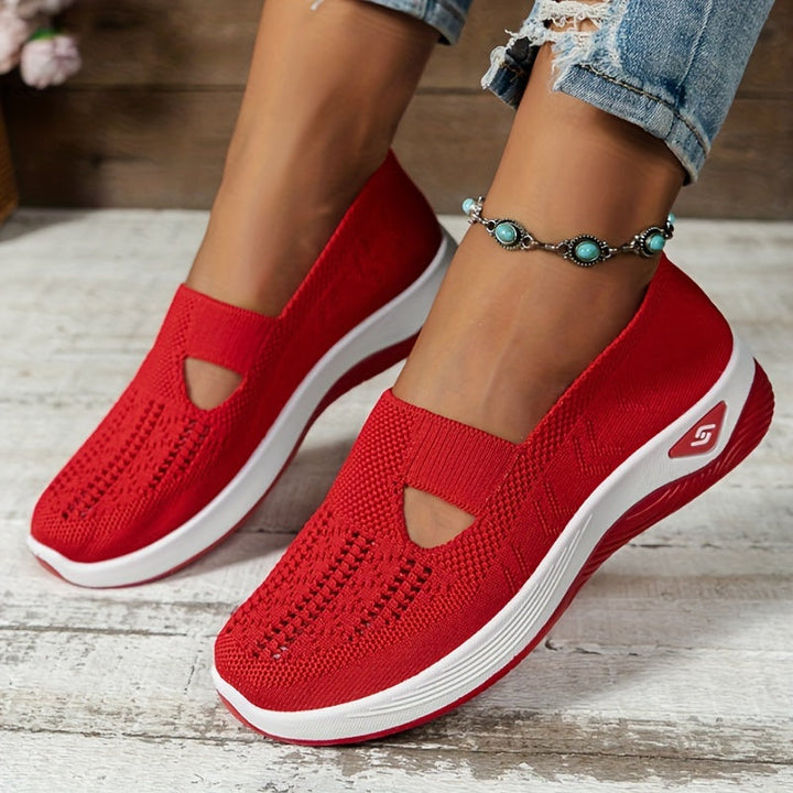 Damen Slip-On Sneaker orthopädisch &amp; ultraleicht | atmungsaktives Strick-Obermaterial, dämpfendes Fußbett | bequem für Alltag &amp; Spaziergänge
