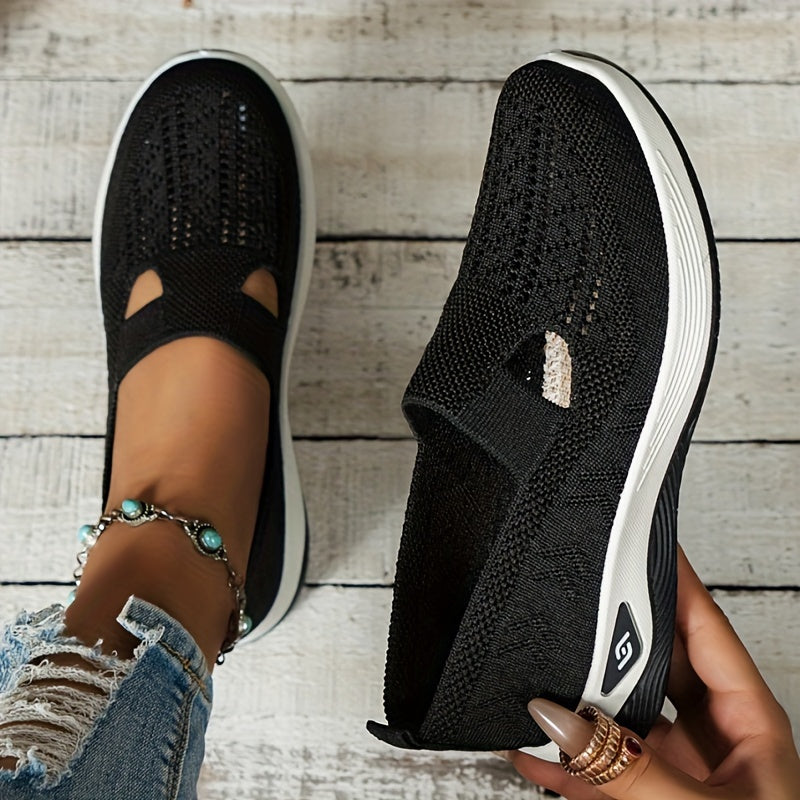 Damen Slip-On Sneaker orthopädisch &amp; ultraleicht | atmungsaktives Strick-Obermaterial, dämpfendes Fußbett | bequem für Alltag &amp; Spaziergänge