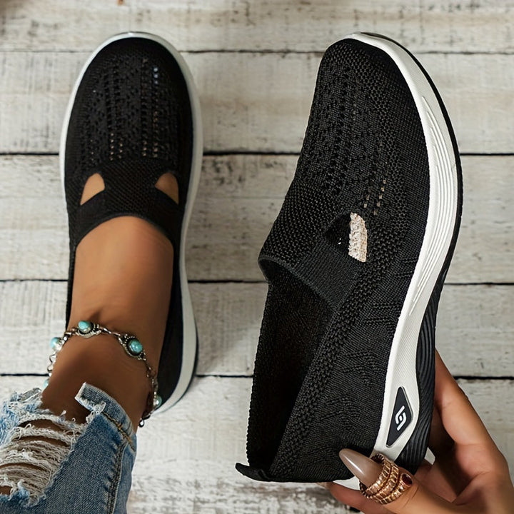 Damen Slip-On Sneaker orthopädisch &amp; ultraleicht | atmungsaktives Strick-Obermaterial, dämpfendes Fußbett | bequem für Alltag &amp; Spaziergänge